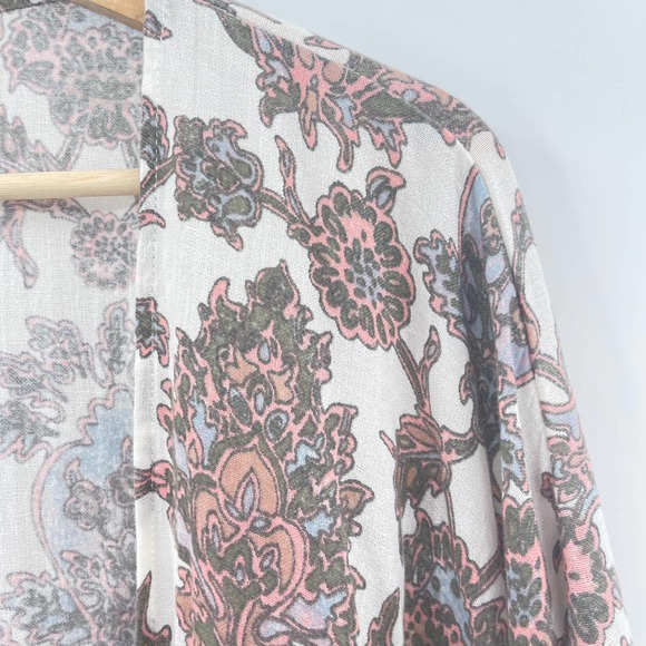 Universal Thread Cardigan Women's One Size 2XL Cotton Linen Boho Printed Coastal - Picture 4 of 8